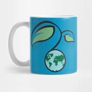 Earth and leaf geen eco symbol Mug